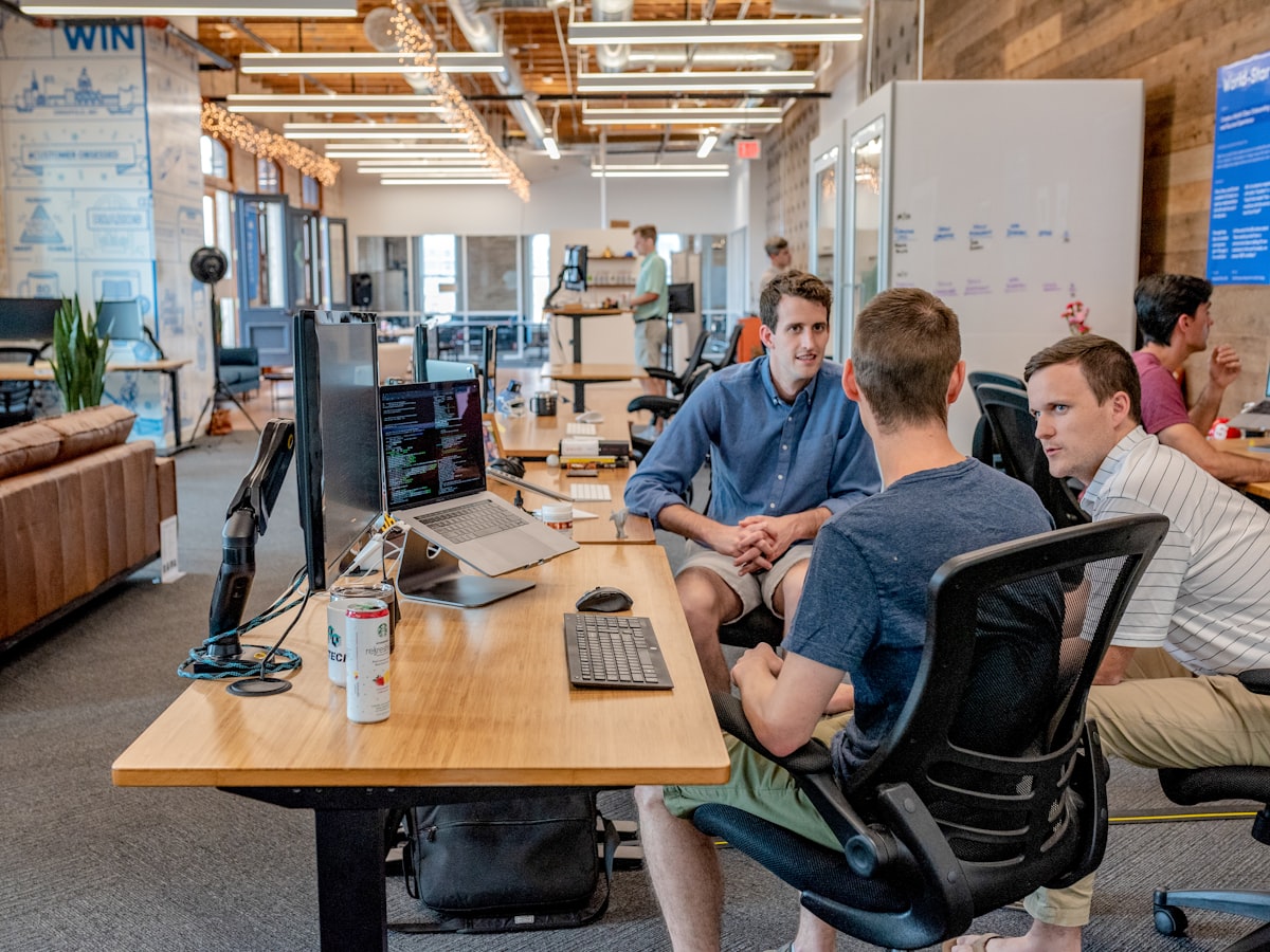 Investment team reviewing operating plans